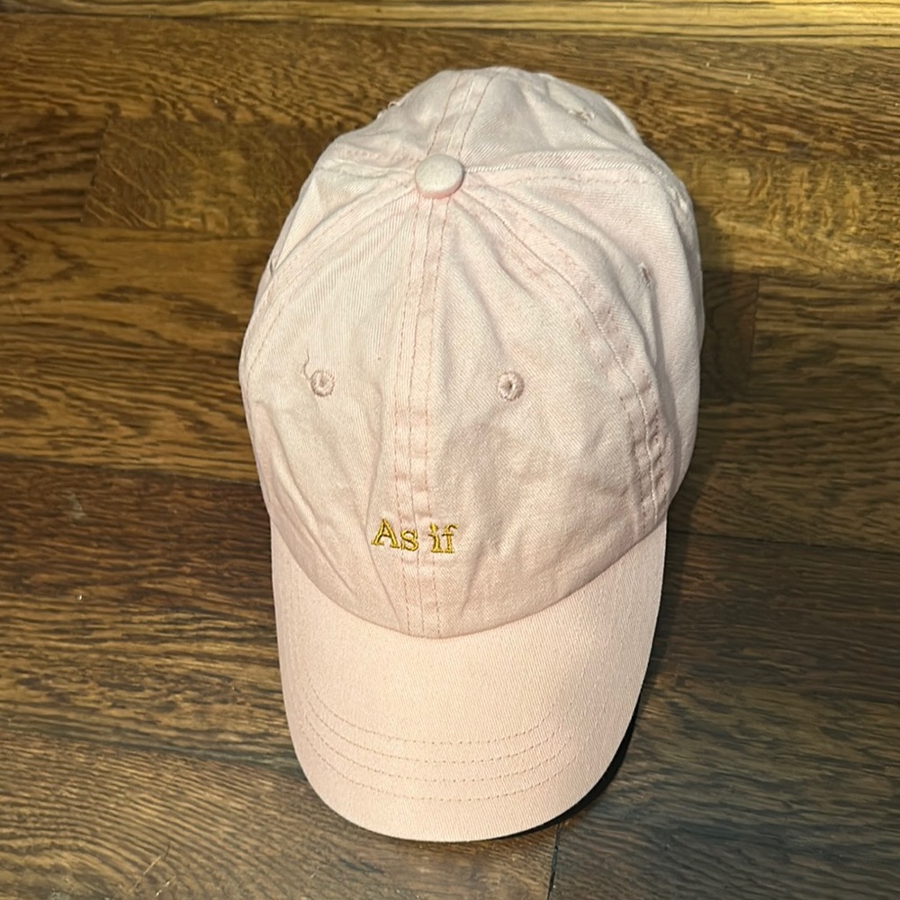 Urban Outfitters pink cap with Embroidered Text "As if"